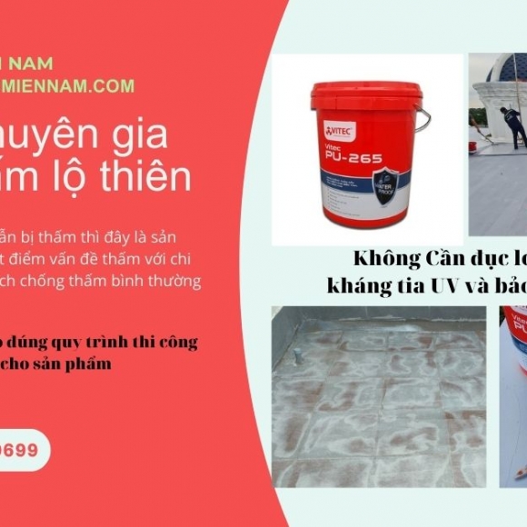 VITEC® PU-265:  Màng chống thấm Lộ Thiên gốc Polyurethane biến tính, tính năng cao